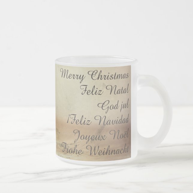 Christmas theme with Christmas ball Frosted Glass Coffee Mug (Right)