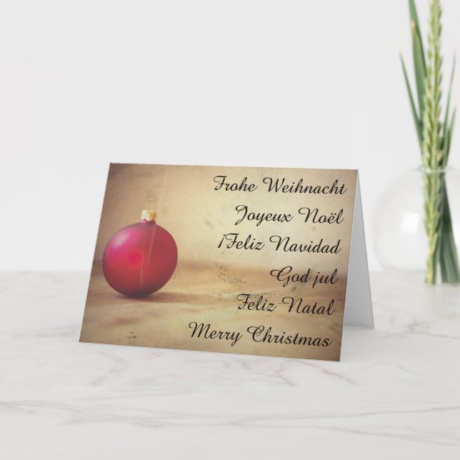 Christmas theme with Christmas ball Holiday Card (Front)