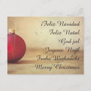 Christmas theme with Christmas ball Holiday Postcard