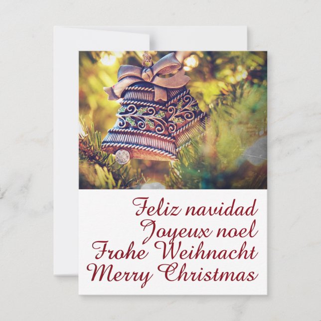 Christmas theme with two bells invitation (Front)