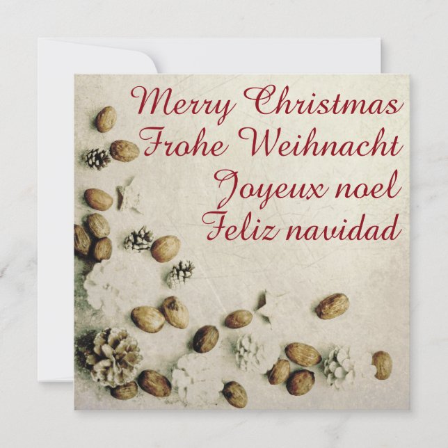 Christmas theme with walnuts... invitation (Front)