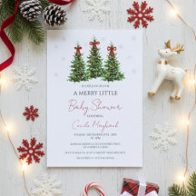 Christmas Themed Baby Shower Invitation