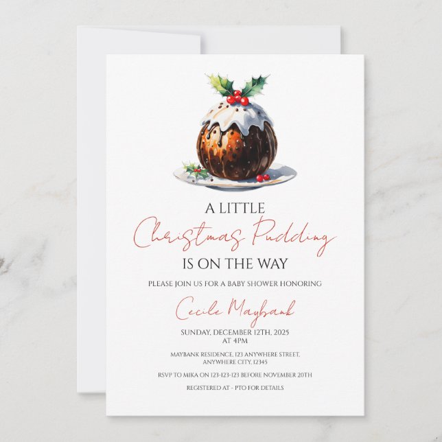 Christmas Themed Baby Shower Invitation (Front)