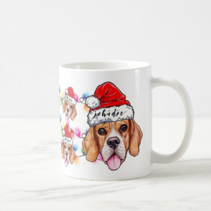 Christmas Themed Beagle Pet Dog Lover Santa Claus Coffee Mug