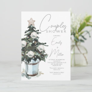 Christmas Themed Couples Wedding Shower Invitation