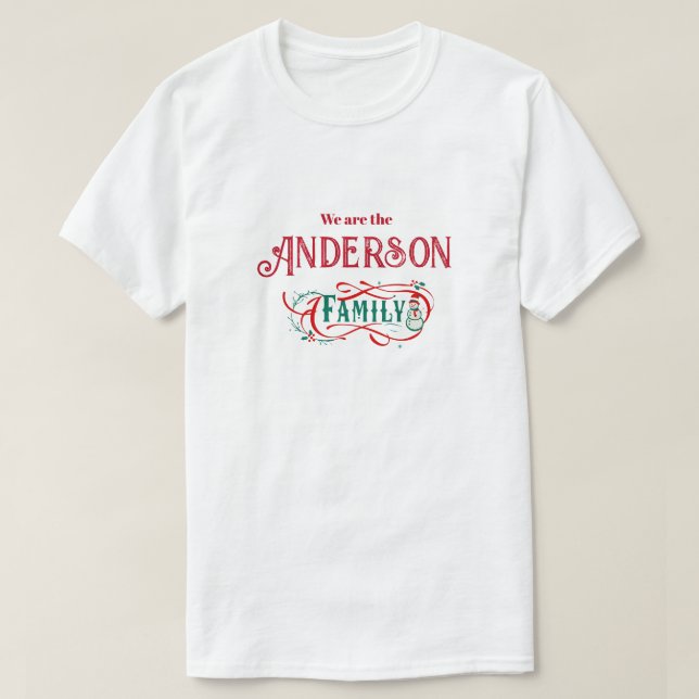 Christmas themed family group personalised T-Shirt (Design Front)