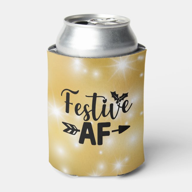 Christmas Themed “Festive AF” Can Cooler (Can Front)