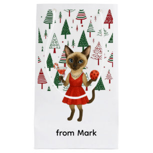 Christmas themed for Cat Lovers Small Gift Bag