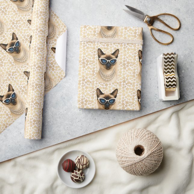 Christmas  themed for Cat Lovers Wrapping Paper (Crafts)