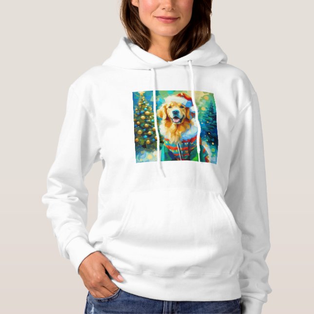 Christmas themed Golden Retriever Hoodie (Front)