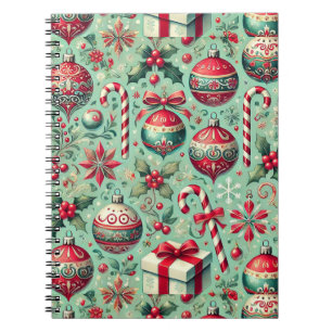 Christmas themed pattern notebook