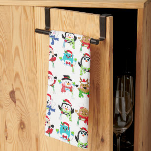 Christmas themed pattern tea towel