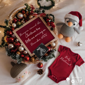Christmas themed pregnancy announcement 