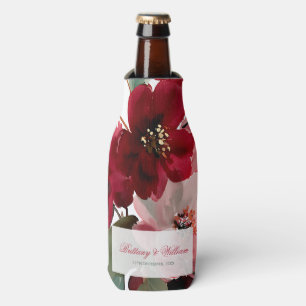  Christmas Themed Red Floral Wedding  Bottle Cooler