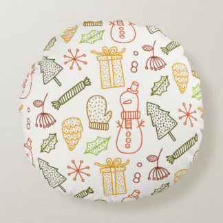 Christmas-themed round cushion