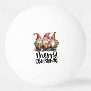 Christmas themed with beer ping pong ball