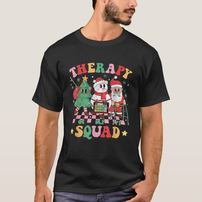 Christmas Therapy Squad SLP OT PT Therapy Team San T-Shirt (Front)