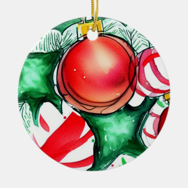 Christmas Things Ceramic Tree Decoration (Front)