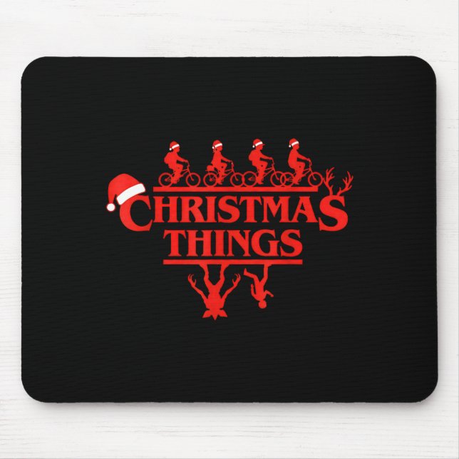 Christmas Things Red Lettering Bike Squad Holiday  Mouse Mat (Front)