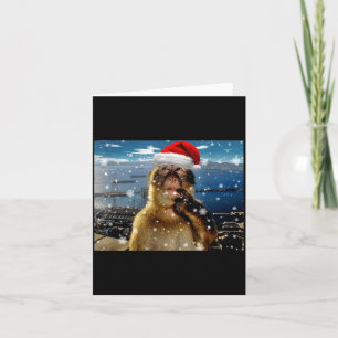 Christmas Thinking Monkey Meme Brainrot Xmas Gift Card
