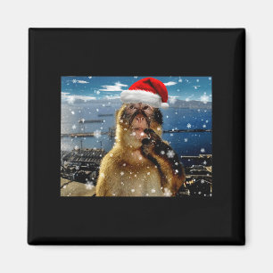 Christmas Thinking Monkey Meme Brainrot Xmas Gift  Magnet