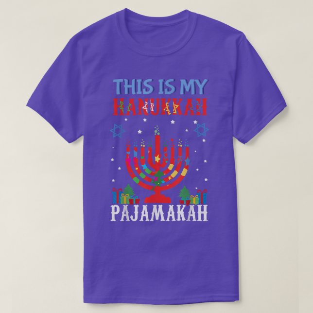 Christmas This My Pajamakah Menorah 2021 Hanukkah  T-Shirt (Design Front)