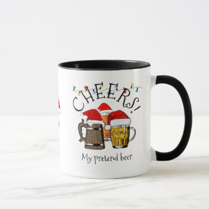 Christmas THREE BEERS CHEERS Monogram Mug