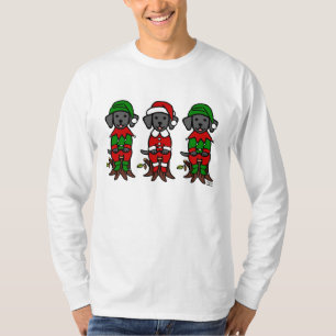Christmas Three Black Lab Puppies T-Shirt