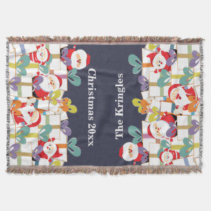 Christmas Throw, Fun Santa's Throw Blanket