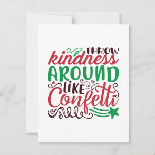 Christmas throw kindness thank you card