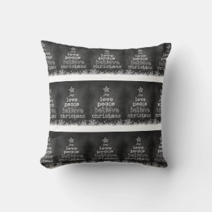 Christmas Throw Pillow/Chalkboard Art Cushion
