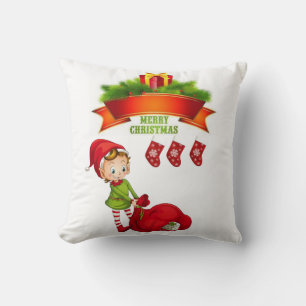 Christmas Throw Pillow, Elf Cushion