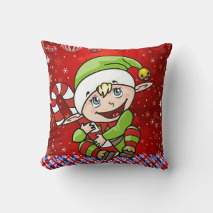 Christmas Throw Pillow, Elf Cushion