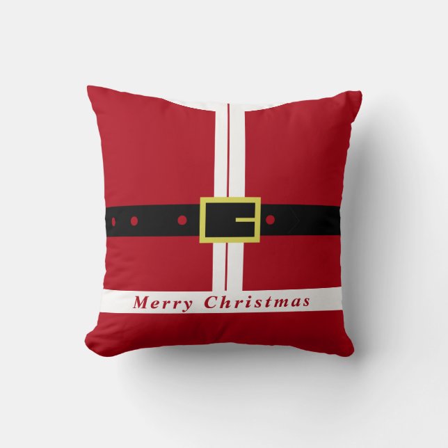 Christmas Throw Pillow Funny Santa Claus Design (Front)