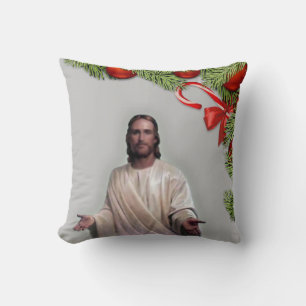 Christmas Throw Pillow, Jesus Christ Cushion