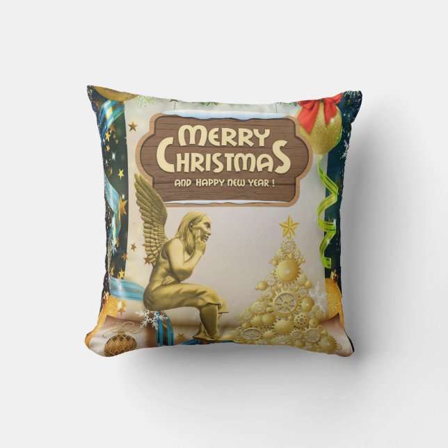 Christmas Throw Pillow Merry Christmas (Front)