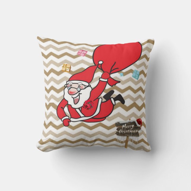 Christmas Throw Pillow, Merry Christmas Cushion (Front)