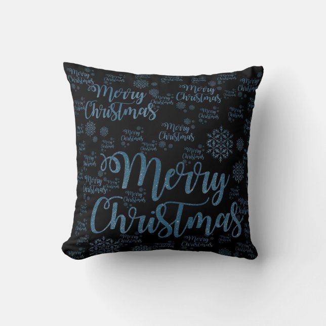 Christmas Throw Pillow, Merry Christmas Cushion (Front)