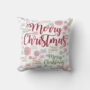 Christmas Throw Pillow, Merry Christmas Cushion