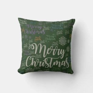 Christmas Throw Pillow, Merry Christmas Cushion