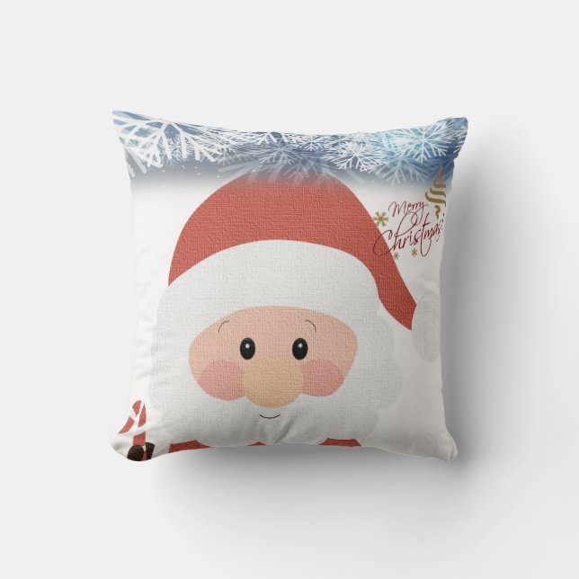 Christmas Throw Pillow, Merry Christmas Cushion (Front)
