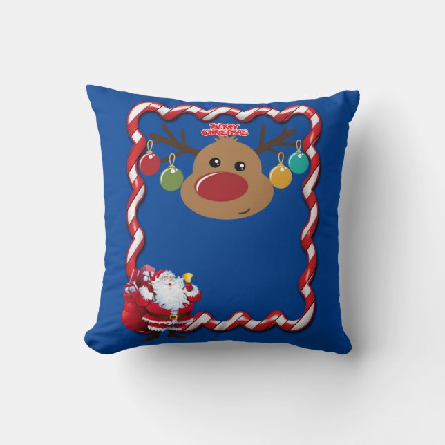 Christmas Throw Pillow, Merry Christmas Cushion (Front)