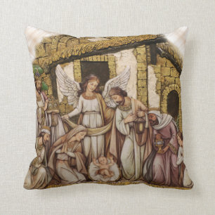 Christmas Throw Pillow/Nativity Cushion