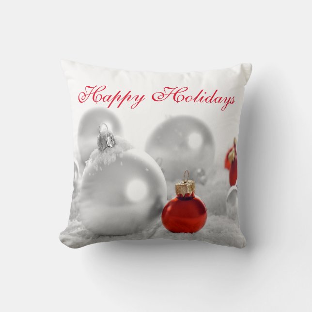Christmas Throw Pillow/Ornaments and Snow Cushion (Front)