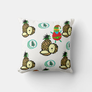 Christmas Throw Pillow, Penguin Santa Coconuts  Cushion