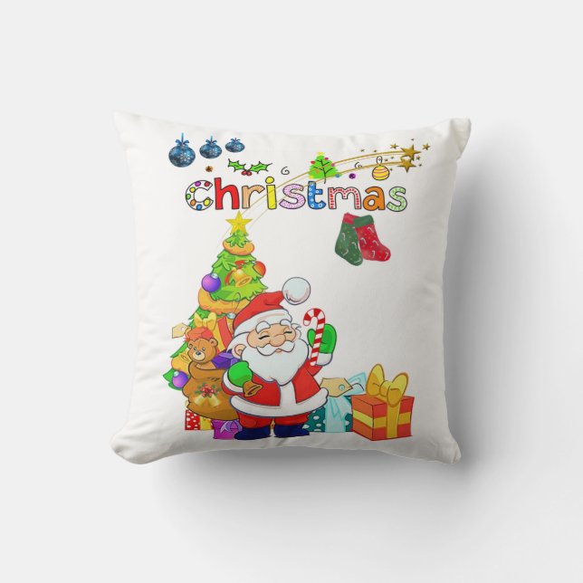 Christmas Throw Pillow Santa (Front)