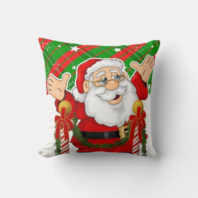Christmas Throw Pillow, Santa Cushion (Front)