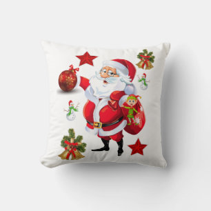 Christmas Throw Pillow, Santa Cushion