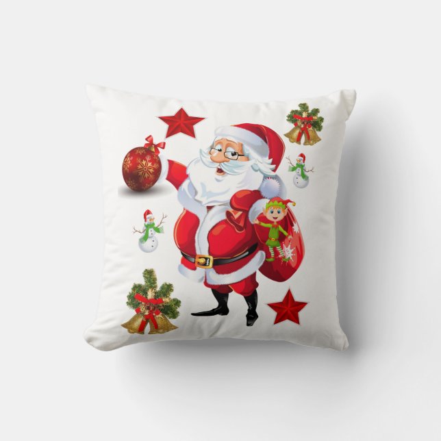 Christmas Throw Pillow, Santa Cushion (Front)