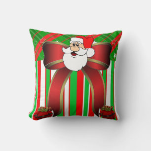Christmas Throw Pillow, Santa Stripe Cushion